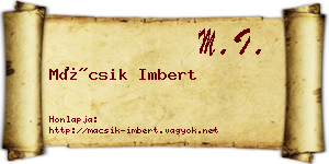 Mácsik Imbert névjegykártya