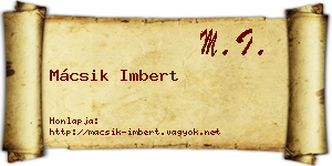 Mácsik Imbert névjegykártya